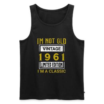 Birthday 64 years old I'm not old I ́m classic - Men's Premium Organic Tank Top - black - Front - Michal (187cm)