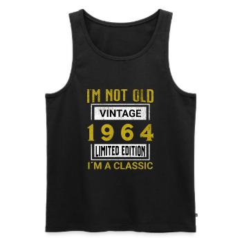 Birthday 61 years old I'm not old I ́m classic - Men's Premium Organic Tank Top - black - Front - Michal (187cm)