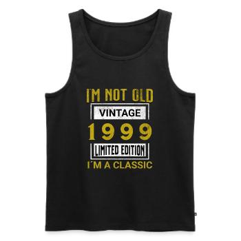 Birthday 26 years old I'm not old I ́m classic - Men's Premium Organic Tank Top - black - Front - Michal (187cm)