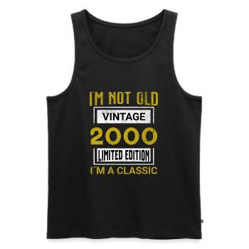 Birthday 25 years old I'm not old I ́m classic - Men's Premium Organic Tank Top - black - Front - Michal (187cm)
