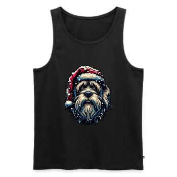 Père Noël Chien Noël Hommes et femmes - Débardeur bio Premium Homme - noir - Devant - Michal (187cm)