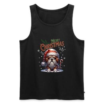 Père Noël Chien Noël Hommes et femmes - Débardeur bio Premium Homme - noir - Devant - Michal (187cm)