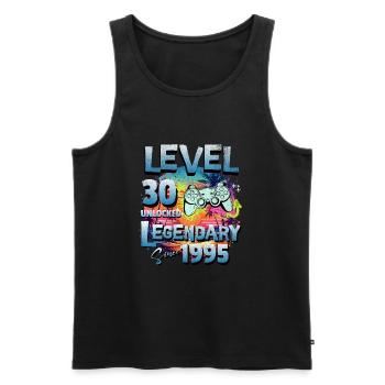 Level 30 Freigeschaltet seit 1982 Geburtstag - Männer Premium Bio Tank Top - Schwarz - Vorne - Michal (187cm)