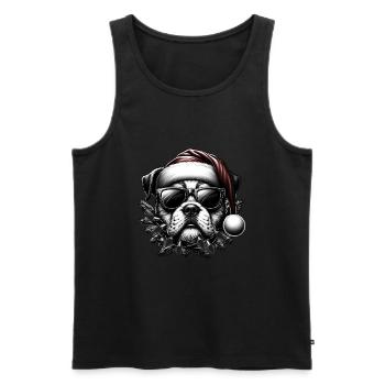 Père Noël Chien Noël Hommes et femmes - Débardeur bio Premium Homme - noir - Devant - Michal (187cm)