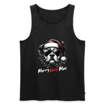 Père Noël Chien Noël Hommes et femmes - Débardeur bio Premium Homme - noir - Devant - Michal (187cm)