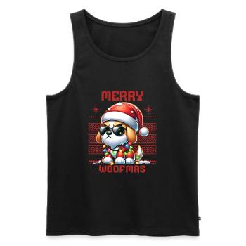 Père Noël Chien Noël Hommes et femmes - Débardeur bio Premium Homme - noir - Devant - Michal (187cm)