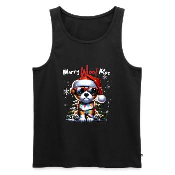 Père Noël Chien Noël Hommes et femmes - Débardeur bio Premium Homme - noir - Devant - Michal (187cm)