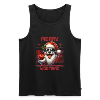 Père Noël Chien Noël Hommes et femmes - Débardeur bio Premium Homme - noir - Devant - Michal (187cm)