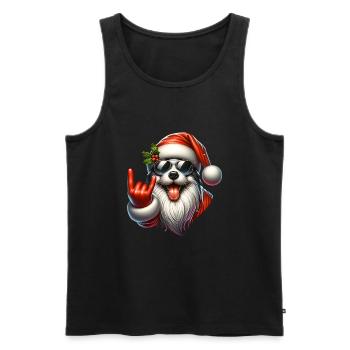 Père Noël Chien Noël Hommes et femmes - Débardeur bio Premium Homme - noir - Devant - Michal (187cm)