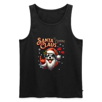 Père Noël Chien Noël Hommes et femmes - Débardeur bio Premium Homme - noir - Devant - Michal (187cm)