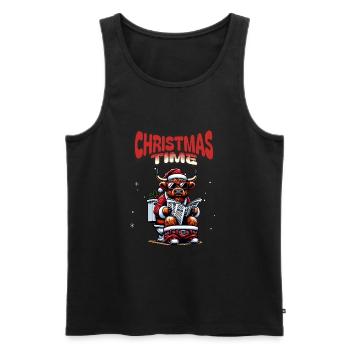 Père Noël Noël Hommes et femmes - Débardeur bio Premium Homme - noir - Devant - Michal (187cm)
