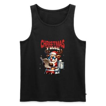 Père Noël Noël Hommes et femmes - Débardeur bio Premium Homme - noir - Devant - Michal (187cm)