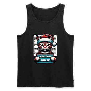 Père Noël Noël Drôle de chats Mugshot - Débardeur bio Premium Homme - noir - Devant - Michal (187cm)