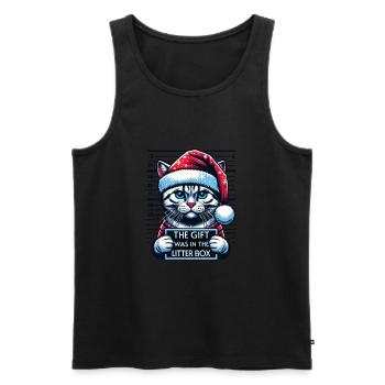 Père Noël Noël Drôle de chats Mugshot - Débardeur bio Premium Homme - noir - Devant - Michal (187cm)