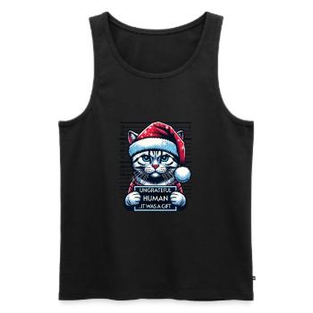 Père Noël Noël Drôle de chats Mugshot - Débardeur bio Premium Homme - noir - Devant - Michal (187cm)
