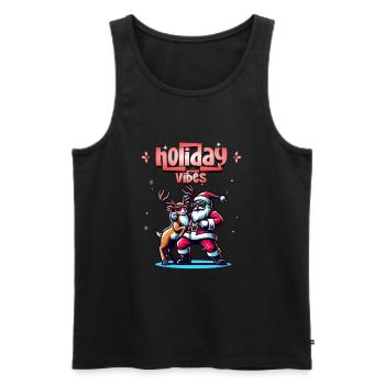 Santa Claus is dancing on xmas Christmas funny - Männer Premium Bio Tank Top - Schwarz - Vorne - Michal (187cm)