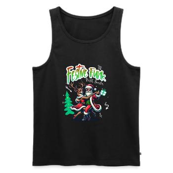 Santa Claus is dancing on xmas Christmas funny - Männer Premium Bio Tank Top - Schwarz - Vorne - Michal (187cm)