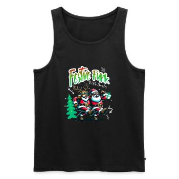 Santa Claus is dancing on xmas Christmas funny - Männer Premium Bio Tank Top - Schwarz - Vorne - Michal (187cm)