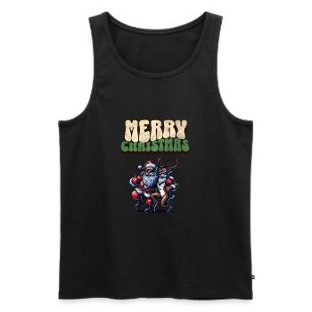 Santa Claus is dancing on xmas Christmas funny - Männer Premium Bio Tank Top - Schwarz - Vorne - Michal (187cm)