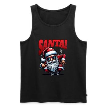 Santa Claus is dancing on xmas Christmas funny - Männer Premium Bio Tank Top - Schwarz - Vorne - Michal (187cm)
