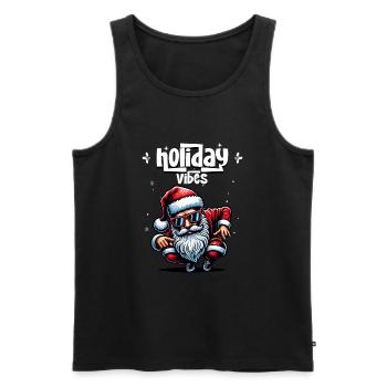 Santa Claus is dancing on xmas Christmas funny - Männer Premium Bio Tank Top - Schwarz - Vorne - Michal (187cm)
