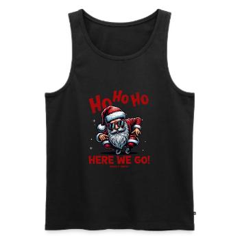 Santa Claus is dancing on xmas Christmas funny - Männer Premium Bio Tank Top - Schwarz - Vorne - Michal (187cm)