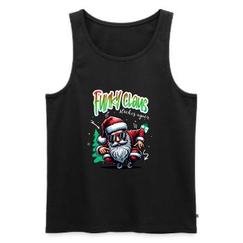 Santa Claus is dancing on xmas Christmas funny - Männer Premium Bio Tank Top - Schwarz - Vorne - Michal (187cm)