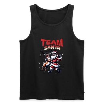Santa Claus is dancing on xmas Christmas funny - Männer Premium Bio Tank Top - Schwarz - Vorne - Michal (187cm)