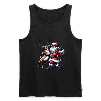 Santa Claus is dancing on xmas Christmas funny - Männer Premium Bio Tank Top - Schwarz - Vorne - Michal (187cm)