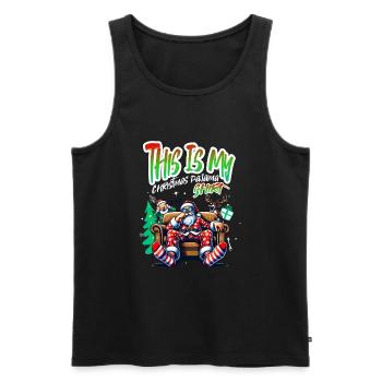 Sleep lazy Santa Claus This is my Christmas pajama - Männer Premium Bio Tank Top - Schwarz - Vorne - AI Model Male 178 light (178cm)
