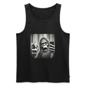 Bigfoot & Santa existe vraiment Selfie Noël - Débardeur bio Premium Homme - noir - Devant - Michal (187cm)