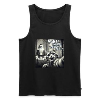 Cat & Santa really exists Selfie Christmas - Männer Premium Bio Tank Top - Schwarz - Vorne - Michal (187cm)