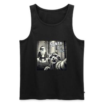 Cat & Santa really exists Selfie Christmas - Männer Premium Bio Tank Top - Schwarz - Vorne - Michal (187cm)