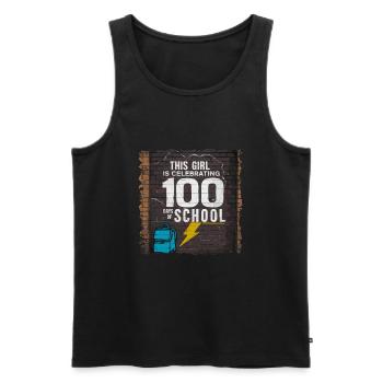 Tenue drôle professeur & élève 100 jours d’école - Débardeur bio Premium Homme - noir - Devant - Michal (187cm)