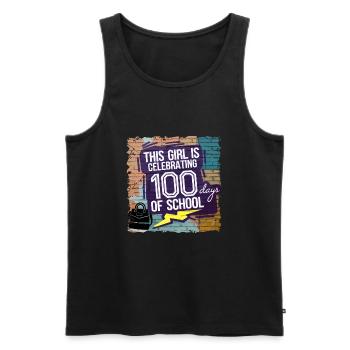 Tenue drôle professeur & élève 100 jours d’école - Débardeur bio Premium Homme - noir - Devant - Michal (187cm)