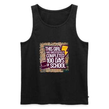 Tenue drôle professeur & élève 100 jours d’école - Débardeur bio Premium Homme - noir - Devant - Michal (187cm)