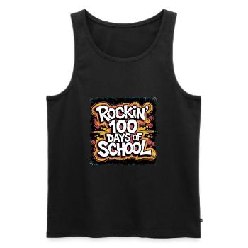 Tenue drôle professeur & élève 100 jours d’école - Débardeur bio Premium Homme - noir - Devant - Michal (187cm)