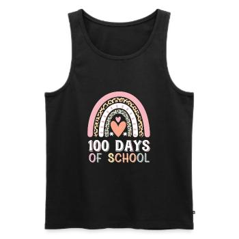 100 jours à l’école Enseignant enfants et garçons - Débardeur bio Premium Homme - noir - Devant - AI Model Male 178 light (178cm)