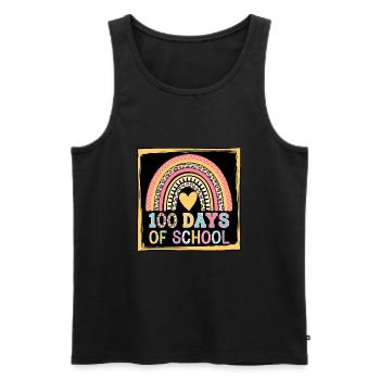 100 jours à l’école Enseignant enfants et garçons - Débardeur bio Premium Homme - noir - Devant - AI Model Male 178 light (178cm)