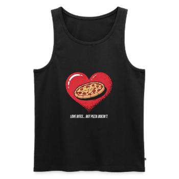 Pizza à la Saint-Valentin mieux que l’amour drôle - Débardeur bio Premium Homme - noir - Devant - Michal (187cm)