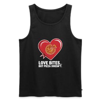 Pizza à la Saint-Valentin mieux que l’amour drôle - Débardeur bio Premium Homme - noir - Devant - Michal (187cm)