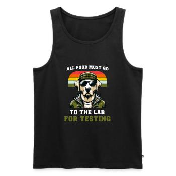 All Food Must Go To The Lab For Testing Labrador - Men's Premium Organic Tank Top - black - Front - AI Model Male 178 light (178cm)