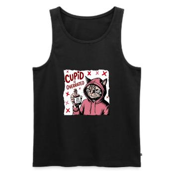Single Valentinstag Liebe Amor lustiges Spruch - Männer Premium Bio Tank Top - Schwarz - Vorne - Michal (187cm)