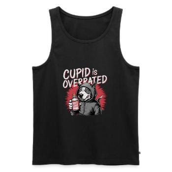 Single Valentinstag Liebe Amor lustiges Spruch - Männer Premium Bio Tank Top - Schwarz - Vorne - Michal (187cm)