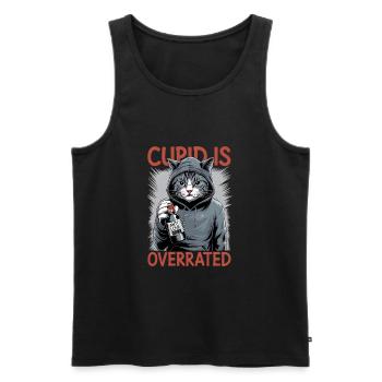 Single Valentinstag Liebe Amor lustiges Spruch - Männer Premium Bio Tank Top - Schwarz - Vorne - Michal (187cm)