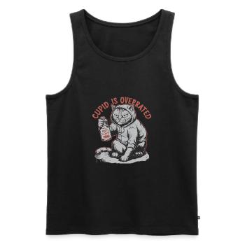 Single Valentinstag Liebe Amor lustiges Spruch - Männer Premium Bio Tank Top - Schwarz - Vorne - Michal (187cm)