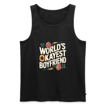 Partner Schatz Valentinstag Liebe lustiger Spruch - Männer Premium Bio Tank Top - Schwarz - Vorne - AI Model Male 178 light (178cm)