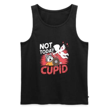 Single & Anti Liebe Valentinstag Not today cupid - Männer Premium Bio Tank Top - Schwarz - Vorne - AI Model Male 178 light (178cm)