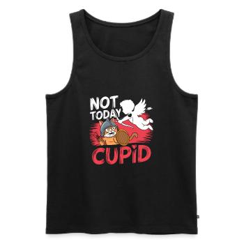 Single & Anti Liebe Valentinstag Not today cupid - Männer Premium Bio Tank Top - Schwarz - Vorne - AI Model Male 178 light (178cm)