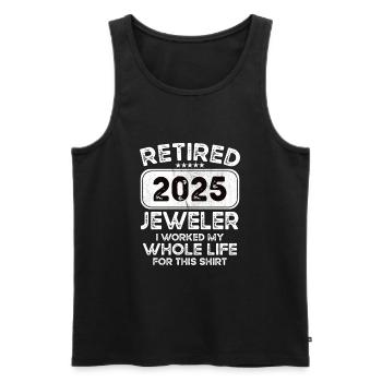 Retired Jeweler 2025 - Men's Premium Organic Tank Top - black - Front - Michal (187cm)